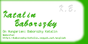 katalin baborszky business card